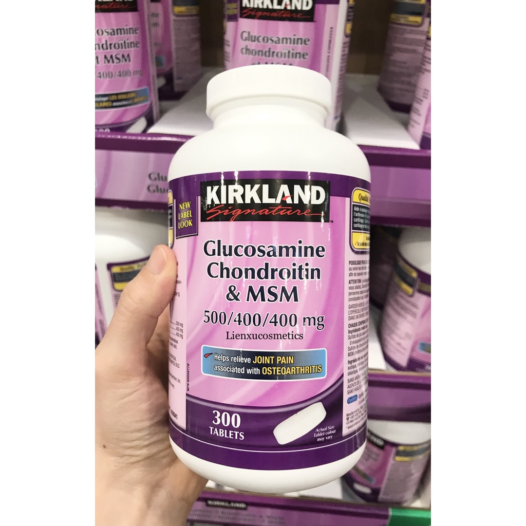 Viên uống Kirkland Glucosamine chondroitin MSM 500/400/400mg; 300 viên