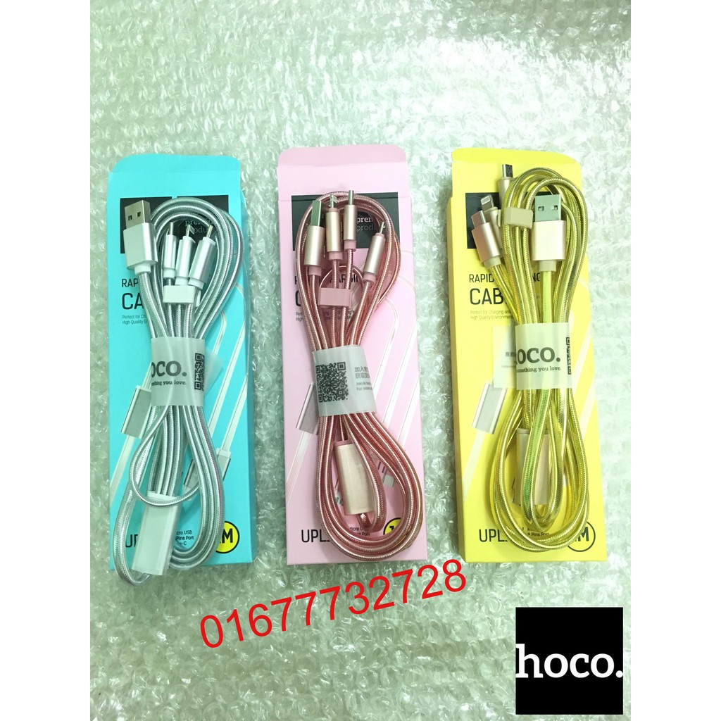 Cáp Sạc Nhiều Đầu HOCO UPL12 Có Led (BH 12T) | Shopee Việt Nam
