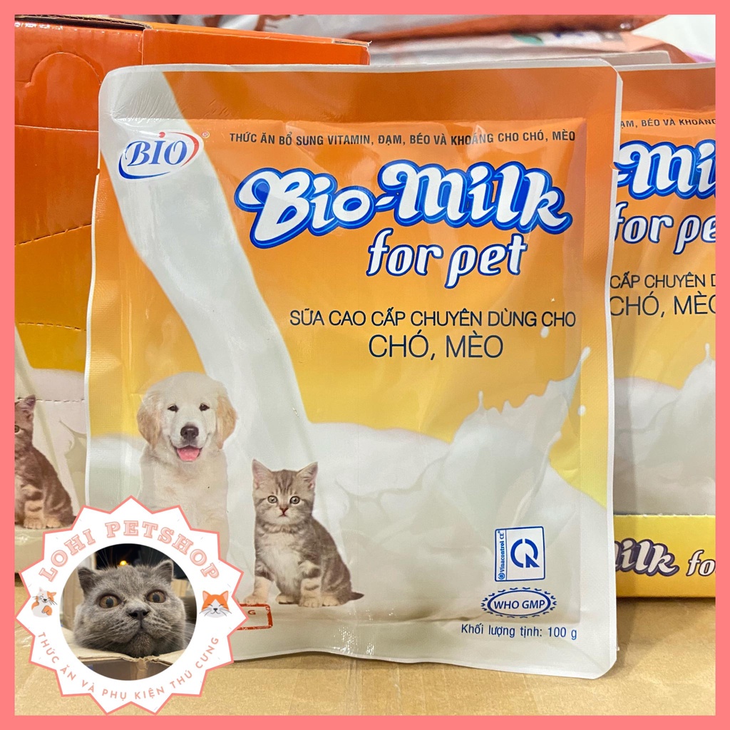 Sữa cho chó mèo - Sữa bio milk for pet - 1 gói 100g | Shopee Việt Nam
