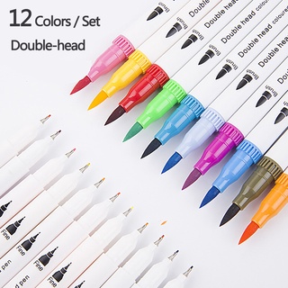 Set 12 bút đánh dấu hai đầu nhiều màu chuyên dụng