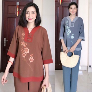 Đũi Y Hoa SaLa Vải Đũi Nữ # Đồ Lam Đi Chùa