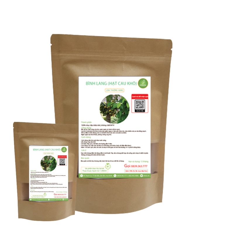 Bình lang hay còn gọi là Hạt cau khô thượng hạng JINDO 1kg