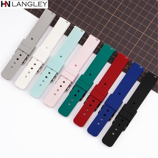 Dây Đeo Đồng Hồ Bằng Silicone Mềm Tháo Nhanh Có Khóa Màu Vàng 14/16/18/19/20/22/24mm