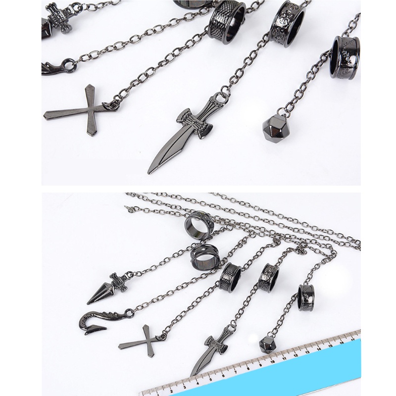 Tốt nhất Full five Rapers Hunter Cosplay Nhẫn Trang Sức Kurapika Dây Xích Vòng Tay