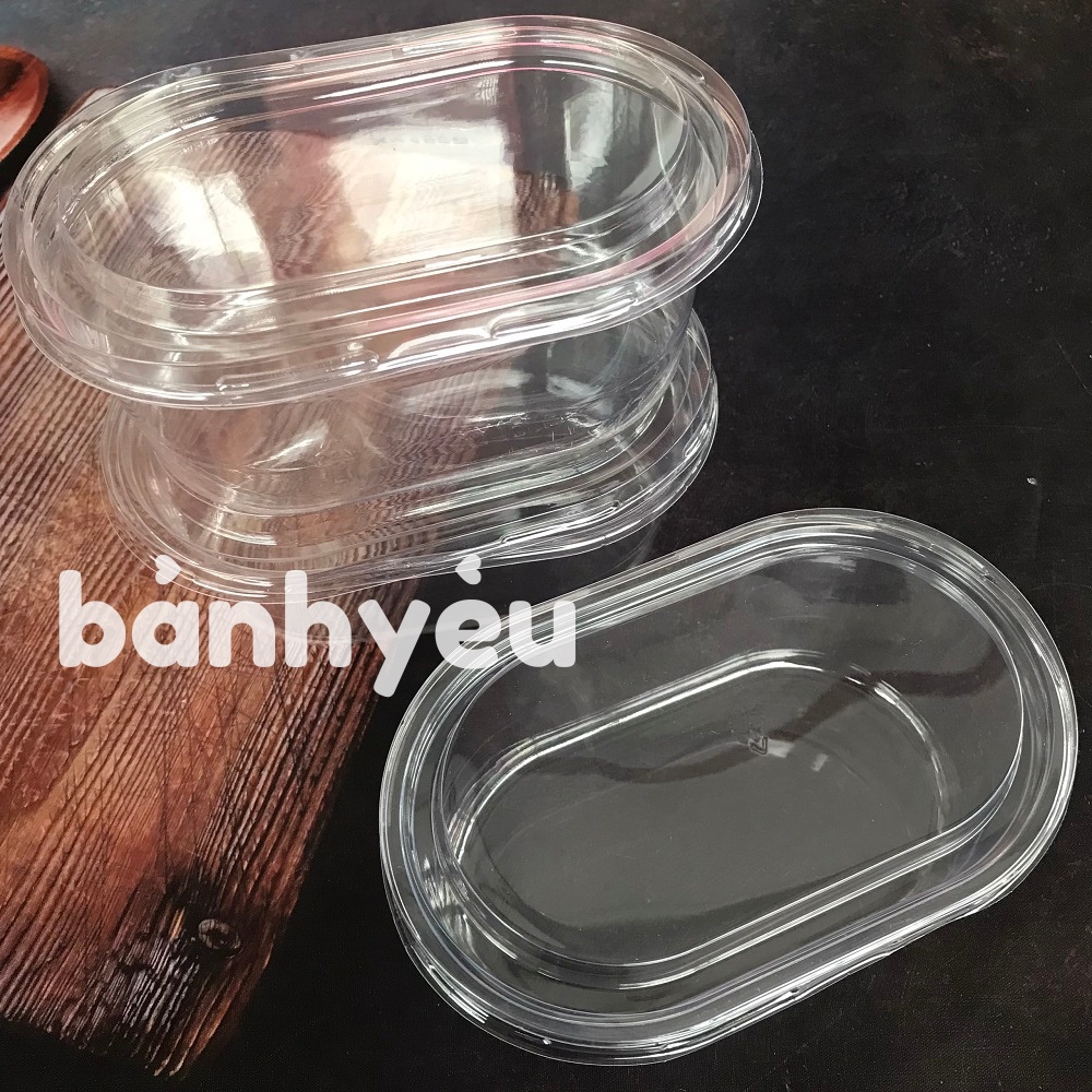 Hộp Oval Đựng Bánh Tiramisu, bánh lạnh, bông lan trứng muối, bánh bò