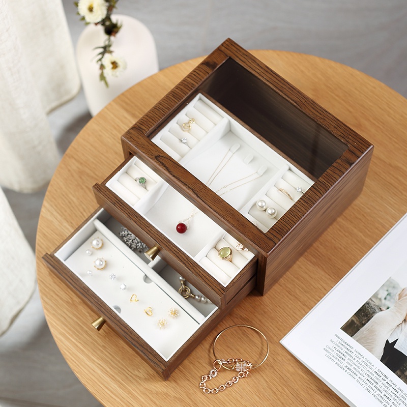 Hộp Gỗ Đựng Trang Sức Cỡ Lớn Có Ngăn Kéo Tiện Dụng