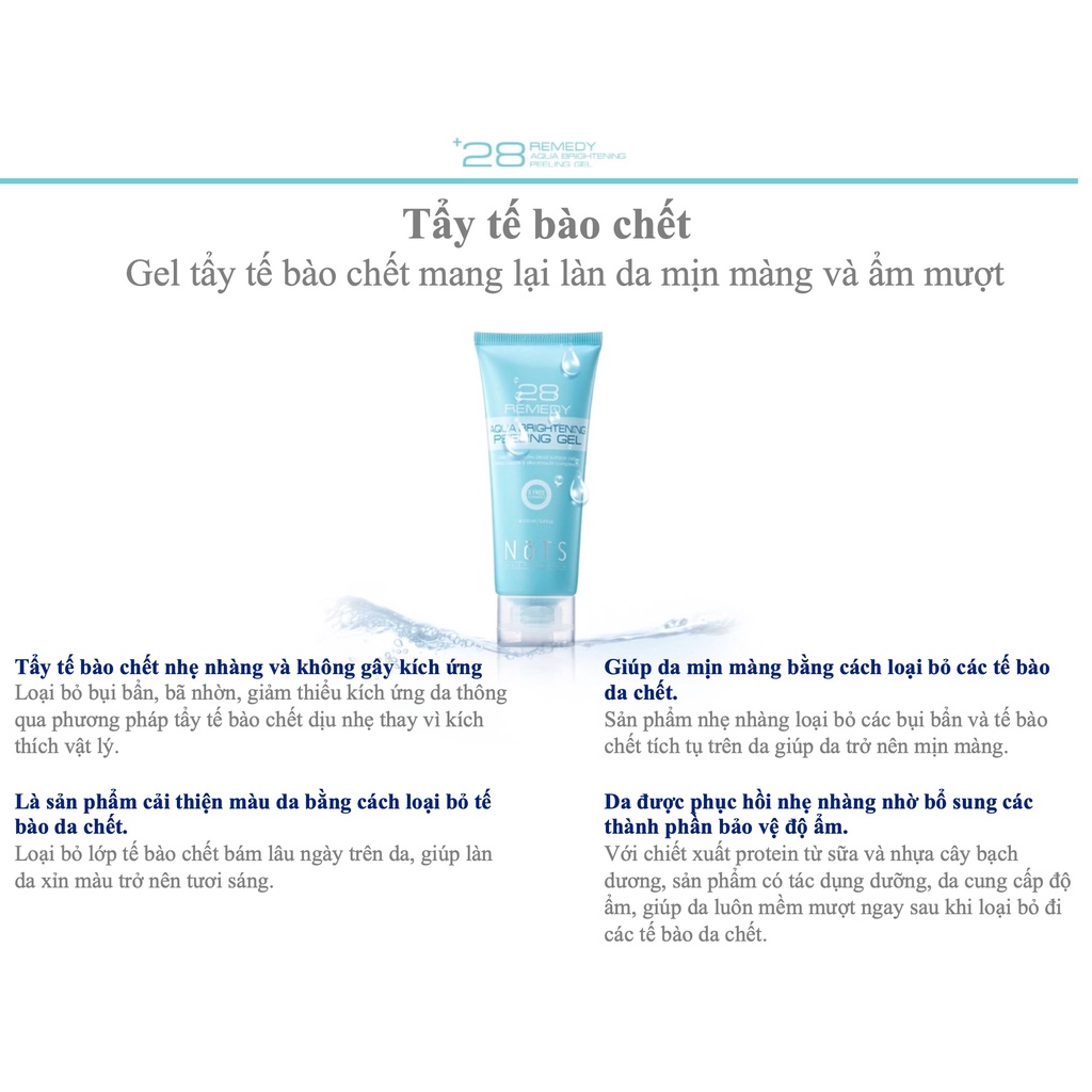Gel Tẩy Tế Bào Chết NoTS 28Remedy Aqua Brightening Peeling Gel 100ml