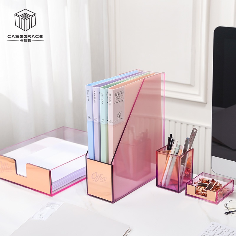 Hộp đựng tài liệu CASEGRACE để bàn bằng acrylic chống va đập tiện lợi cho gia đình/ v