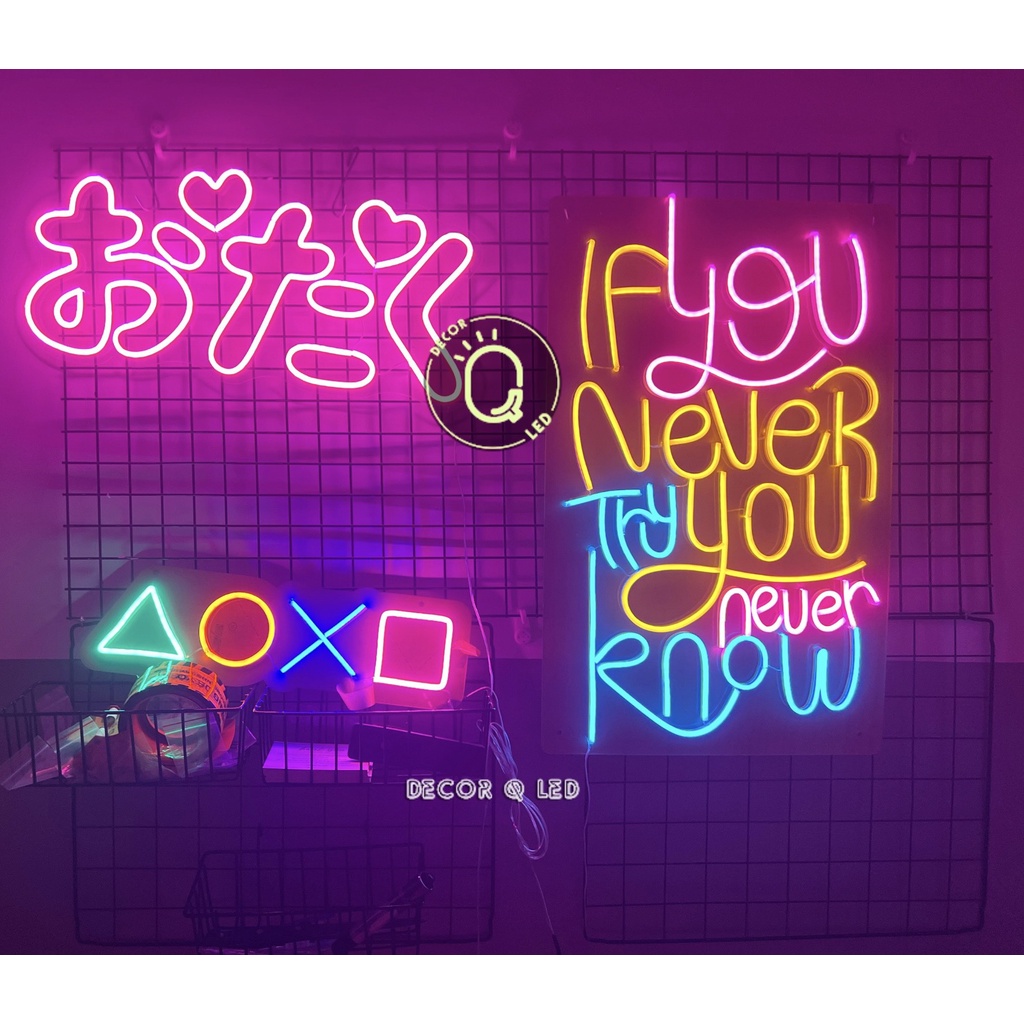 Đèn led Neon Chữ (おたく) Otaku, led dẻo uốn, đèn trang trí phòng 12V ...