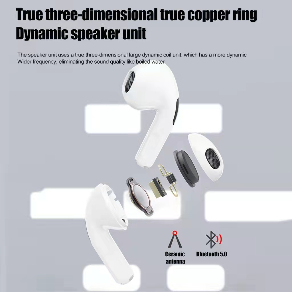 Tai nghe bluetooth không dây Air Pro 6 TWS có micro hỗ trợ tập thể thao thích hợp cho