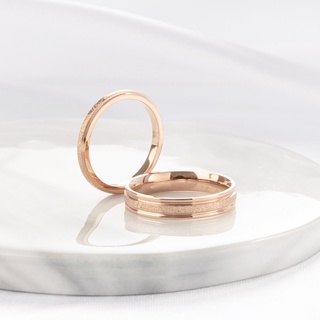 Nhẫn cặp đôi LAMY Milgrain Rose Gold Ring 8003 & 8004