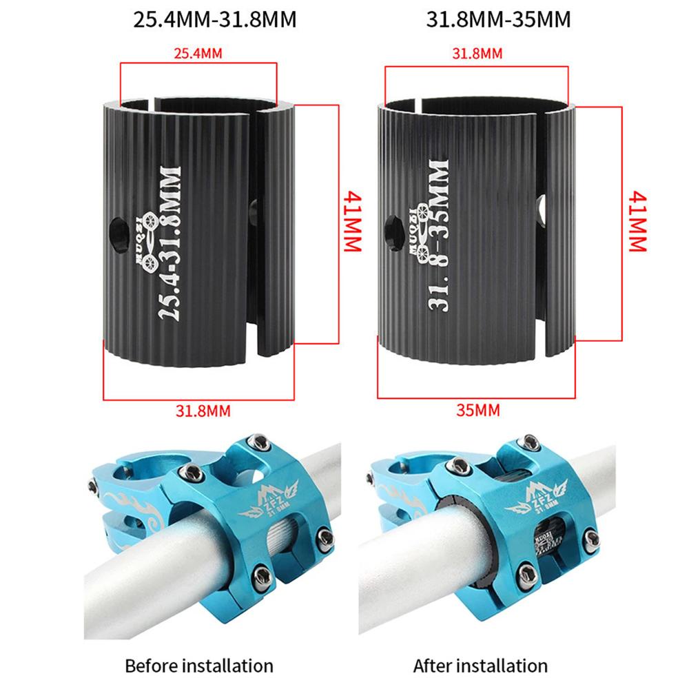 DELMER Tay Lái Xe Đạp Chuyển Đổi Shim MTB 25.4mm Đến 31.8mm Xe Đạp Đường Bộ Khẩu Độ Điều Chỉnh Lắp Đặt Bộ Chuyển Đổi Giảm Miếng Đệm