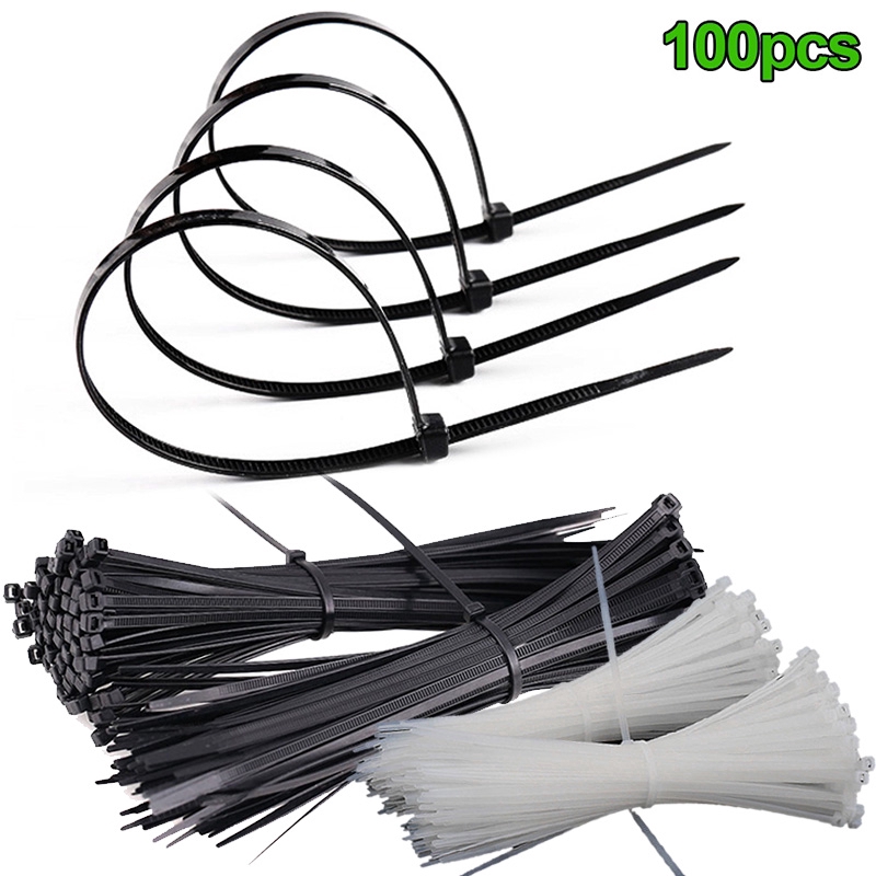 [100 Cái] [Dây buộc khóa kéo Nylon tự khóa cao cấp] [Dây buộc dây cáp Nylon Hoàn hảo để buộc cáp, dây, tổ chức]