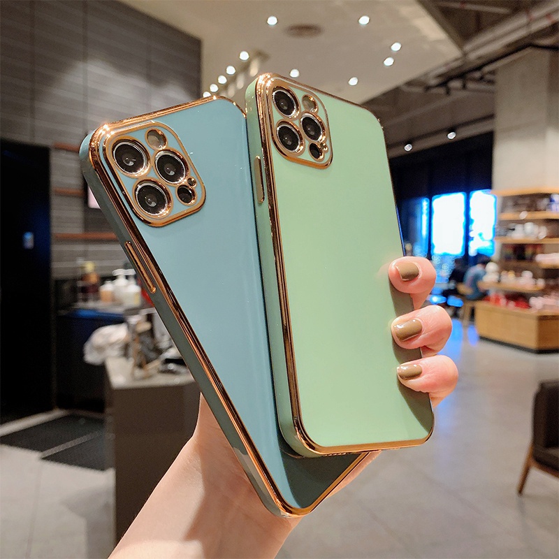 Ốp Điện Thoại Mạ Điện Viền Thẳng Chống Sốc Cho IPhone 13 13Pro 13Pro Max 12 12Pro 12Pro Max 7 8 Plus 13 Pro Max