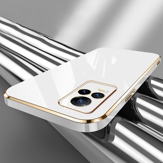 Ốp Điện Thoại Cho Vivo V21 V21E 4G 5G Y73 2021 Mạ Điện Chính Xác Camera Silicon Mềm Có Dây Buộc Miễn Phí