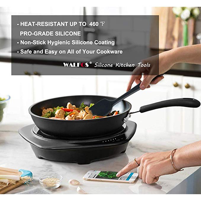 Ảnh Dụng cụ nạo thìa silicon cao cấp 3 khúc WALFOS dùng để nấu ăn và nướng 3