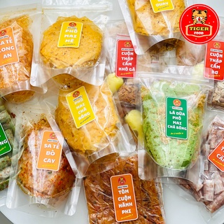 Bánh tráng sa tế bò cay 💖TIGER FOOD💖 Bánh tráng miếng sate bò mix đậm vị cực ngon túi zip 100g - Đồ ăn vặt sài gòn