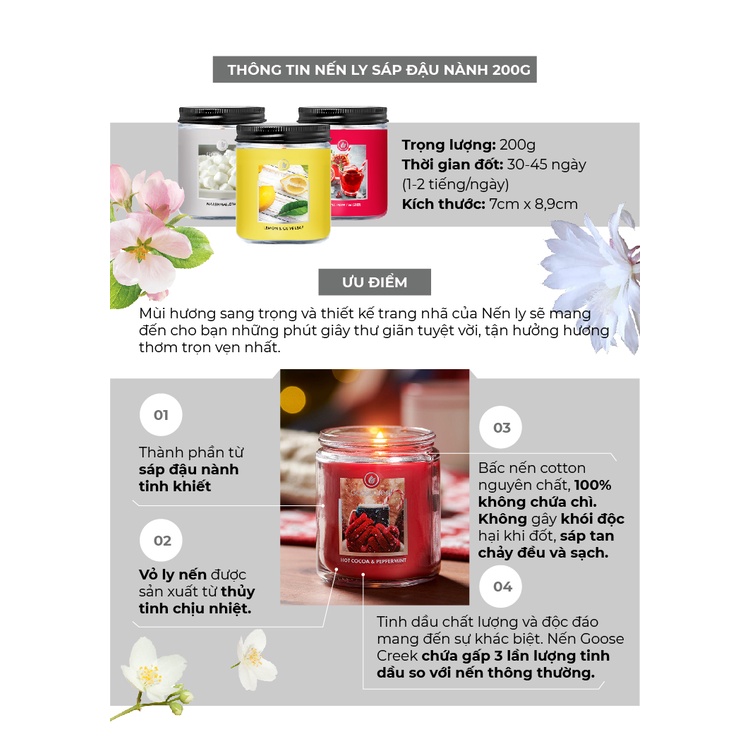 Ảnh Nến Ly Sáp Đậu Nành Goose Creek 200g từ Yankee Candle (Nhiều Mùi) 2