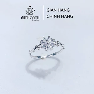 Nhẫn Bạc 4 Lá May Mắn Đính Đá - Minh Canh Jewelry