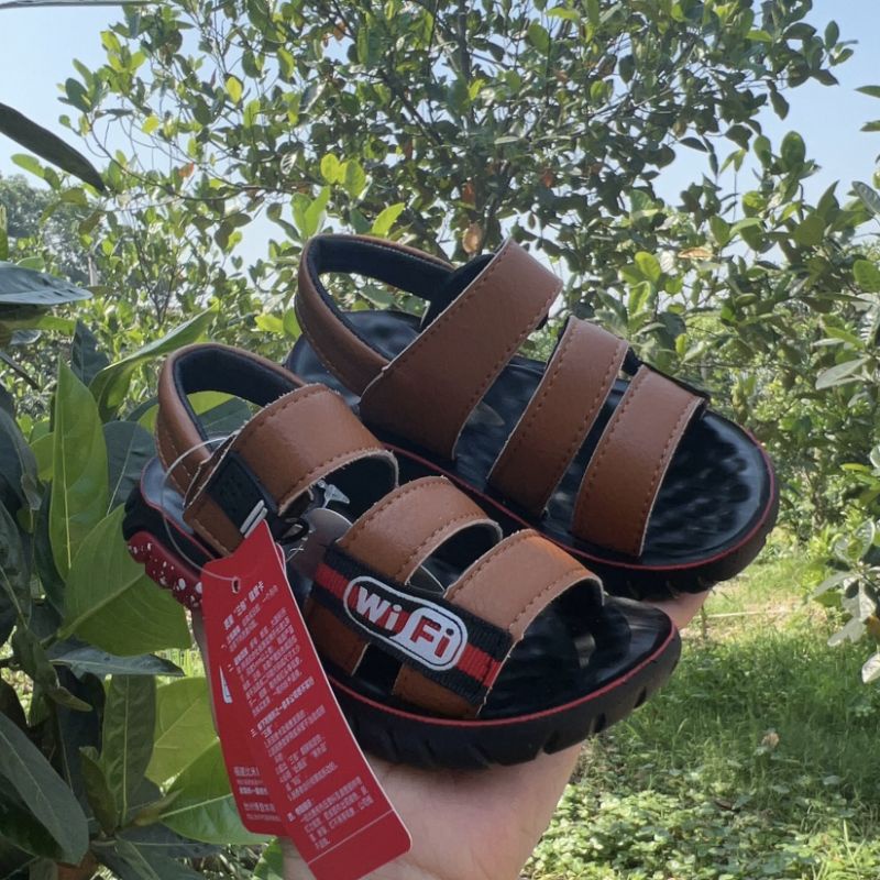 sandal bé trai - dép quai hậu cho bé 3 quai da đế mềm, êm mùa hè, đi học chống trượt 925 ( ảnh thận)