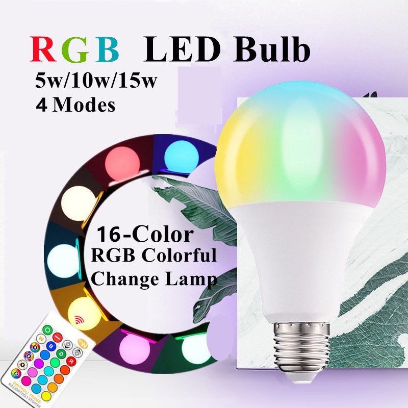 Licer Bóng đèn loa RGB / Đuôi đèn E27/ Bóng màu LED 4 chế độ điều khiển từ xa chỉnh độ sáng thông minh 5W/ 10W/ 15W | BigBuy360 - bigbuy360.vn