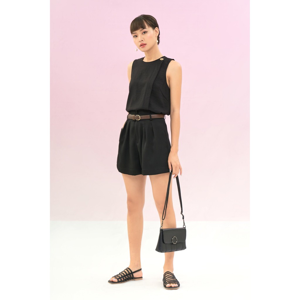 Quần short nữ [MAY THEO SỐ ĐO] -quần phối vest, blazer -chất liệu cao cấp, 2 lớp-lót lụa, ĐEN -Tiệm may Diluclothing