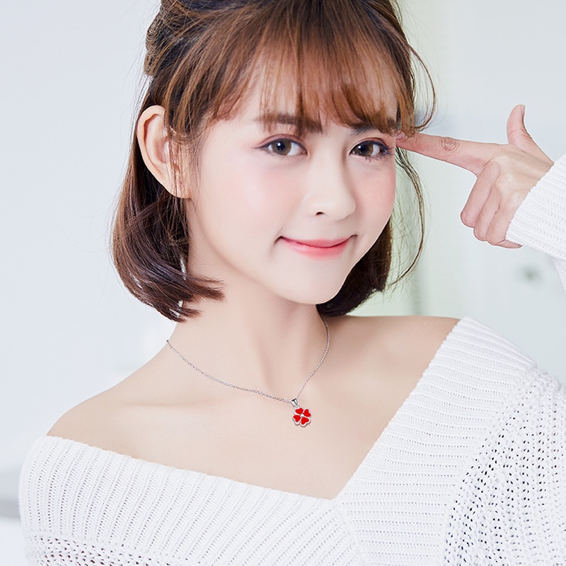 MIAOYA Vòng cổ Mặt Cỏ Bốn Lá Thời Trang Hàn Quốc Chất Lượng Cao Nhiều Màu Tùy Chọn Cho Nữ