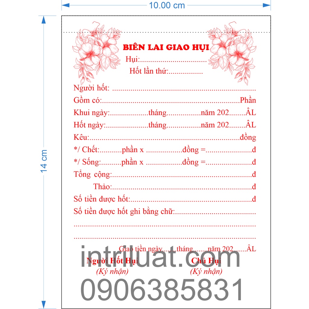 Biên Lai Giao Hụi 2 Liên A6 | Shopee Việt Nam