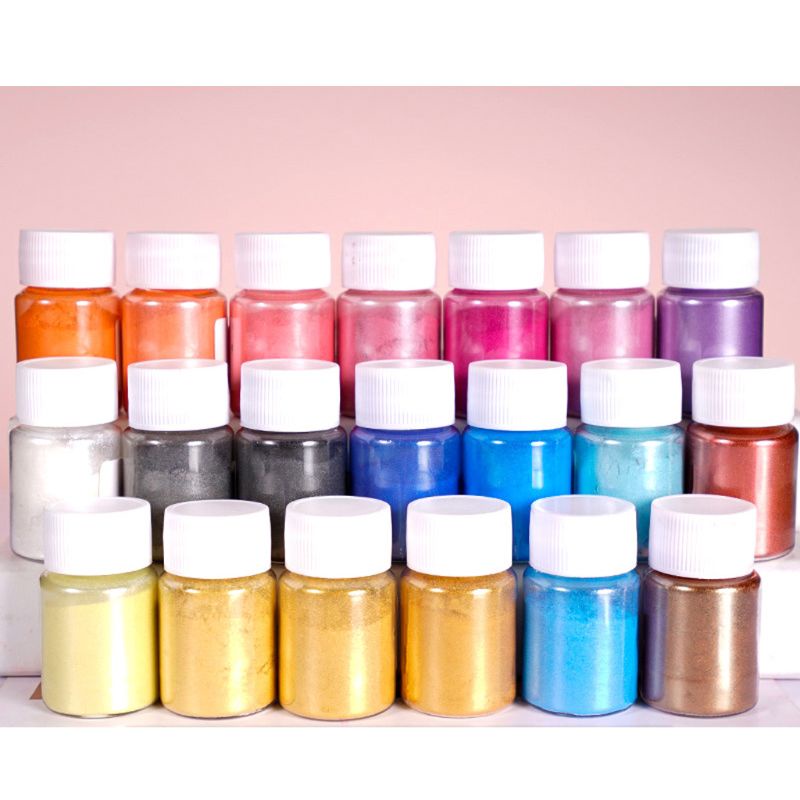 ...Bột mica 21 màu - dùng để tô son bóng, xà phòng và nhuộm epoxy DIY...
