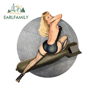 EARLFAMILY 13cm Cho Pin-up Bombs Away Thế Chiến Thứ Hai Dán Xe Ô Tô Sáng Tạo Người Cắm Trại Chống Trầy Xước Đề Can Cho Xe Chiến Tranh