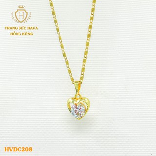 Dây Chuyền, Vòng Cổ Nữ Mặt Trái Tim May Mắn Xi Mạ Vàng Non Cao Cấp - Trang Sức Hava Hong Kong