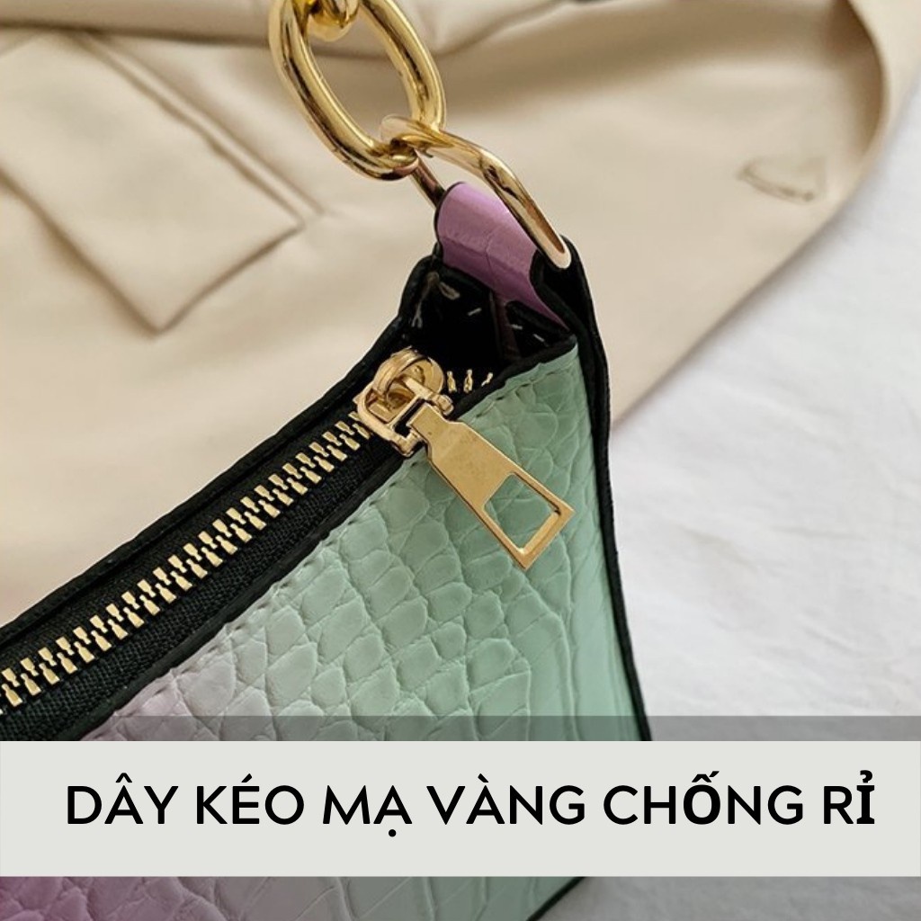 Túi kẹp nách nữ pastel thời trang Đeo Vai Loan Màu [Cam Kết Túi Nhập Quảng Châu] HARA Túi Xách
