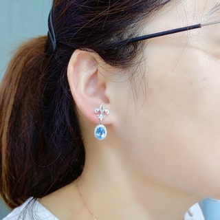 Sản phẩm mới: Bông tai aquamarine kim cương - Trang sức thời trang cho bé gái