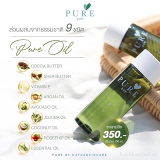 [Chỉ Bán Hàng Thái] Tinh dầu giảm Rạn Da, Khử Thâm Pure Oil Thiên Nhiên khử mùi Giảm Thâm vùng nách Thái Lan 100ml