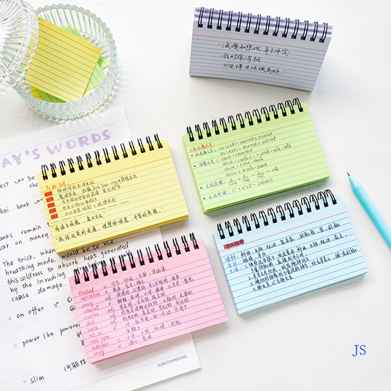 JS 50PCS Index Cards Ruled Flash Cards With Double Covers Record ...