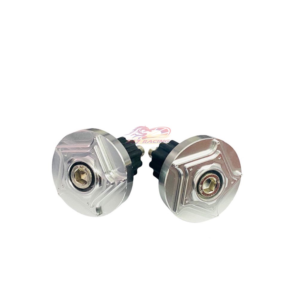 Gù tay lái Nhôm CNC Phay 5 cạnh màu Bạc gắn nhiều loại xe máy