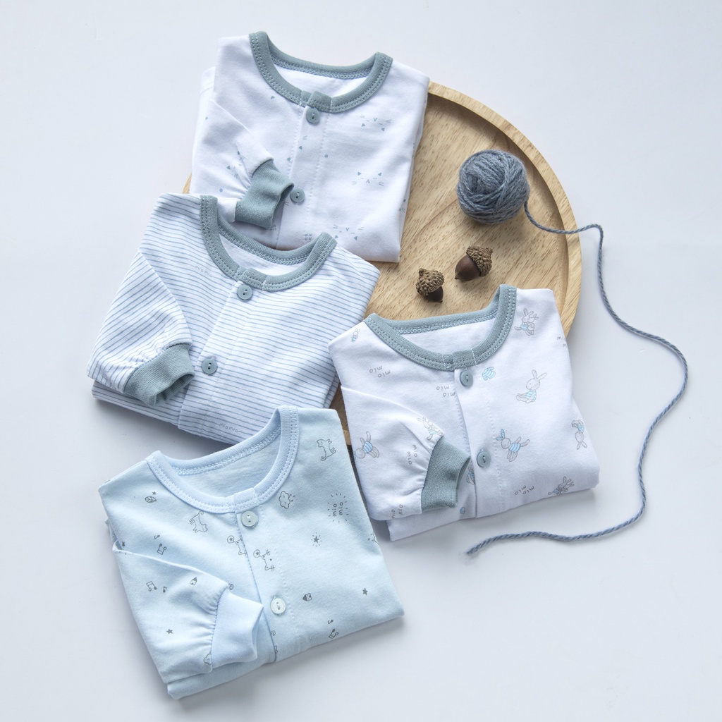 Mô tả Combo 4 Áo Tay Dài Sơ Sinh MIOMIO Cho Bé Trai, Bé Gái (Từ 0-24 Tháng), Vải Cotton - 1