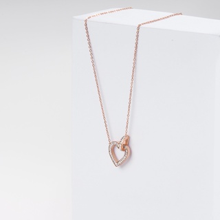Dây chuyền nữ LAMY Heart Lock Stone Rose Gold 6021