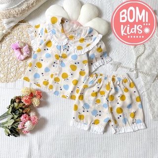[ 12KG - 31KG] Đồ Bộ Bé Gái Mặc Nhà Pijama Lụa Mango Cộc Tay Cho Bé - Chất Vải Lụa mềm Mịn_BM20