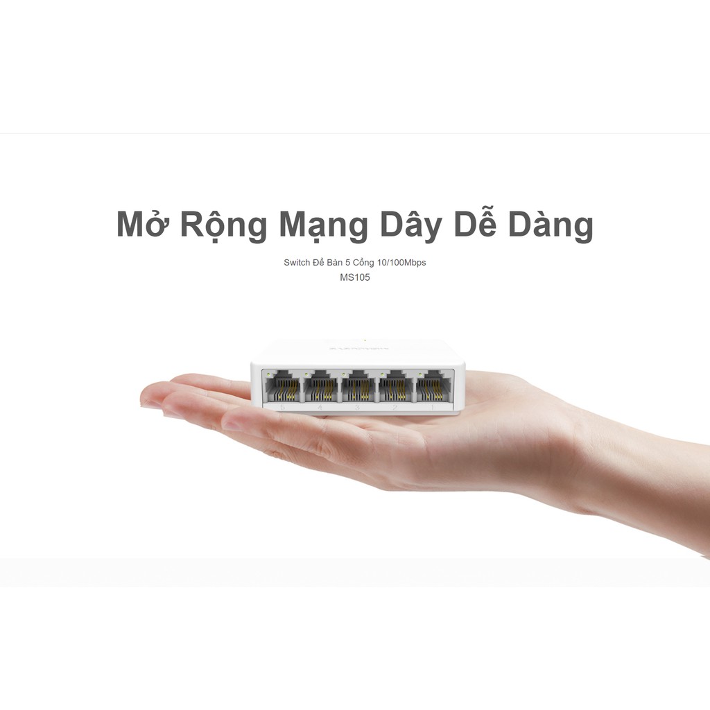 Ảnh Bộ Chia Tín Hiệu Để Bàn Mercusys MS105 5 Cổng Switch Port 10/100Mbps 1