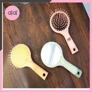 Lược chải tóc giả cute có gương đằng sau-Lược chải tóc giả suôn mượt QiQiShop
