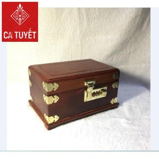 HỘP TRANG SỨC GỖ HƯƠNG TRƠN CAO CẤP LÓT NHUNG có KHÓA MÃ SỐ (ẢNH THẬT 100%)