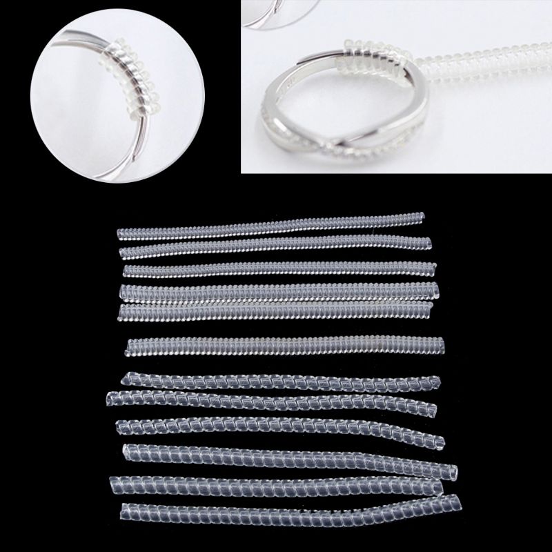 12 Pack 4 Sizes Spirals Tightener Ring Size Adjuster For Loose Ring Jewelry Guard