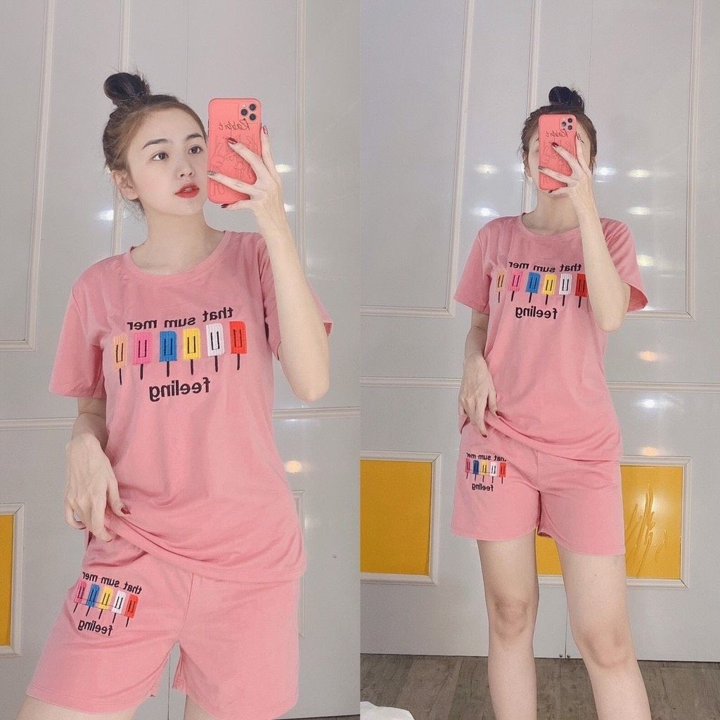 Bộ Quần Áo Nữ Bigsize 43-85kg Thun Cotton Quần Đùi Mùa Hè Mặc Nhà Đi Biển Thể Thao ESHOP BD08