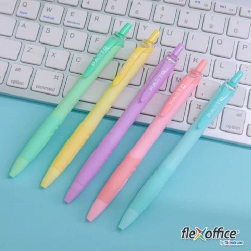 Ảnh Hộp 5 cây Bút Gel Thiên Long FO-GELB039/VN ngòi 0.6mm - Bút gel 5 tone màu pastel mực xanh bút dạng mực dầu viết trơn êm 2