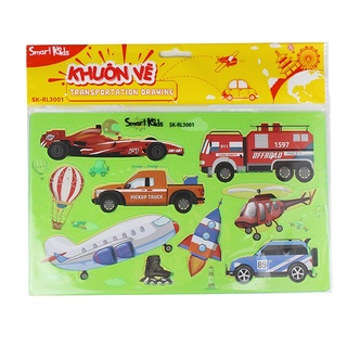 Khuôn vẽ SMARTKIDS SK-RL3001, Dành cho các bé mẫu giáo và cấp 1. Chất liệu nhựa, dễ bảo quản và sử dụng