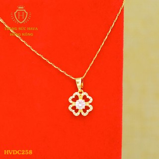 Dây Chuyền, Vòng Cổ Nữ Mặt Đính Đá, Titan Xi Mạ Vàng Non 24k Cao Cấp - Trang Sức Hava Hong Kong