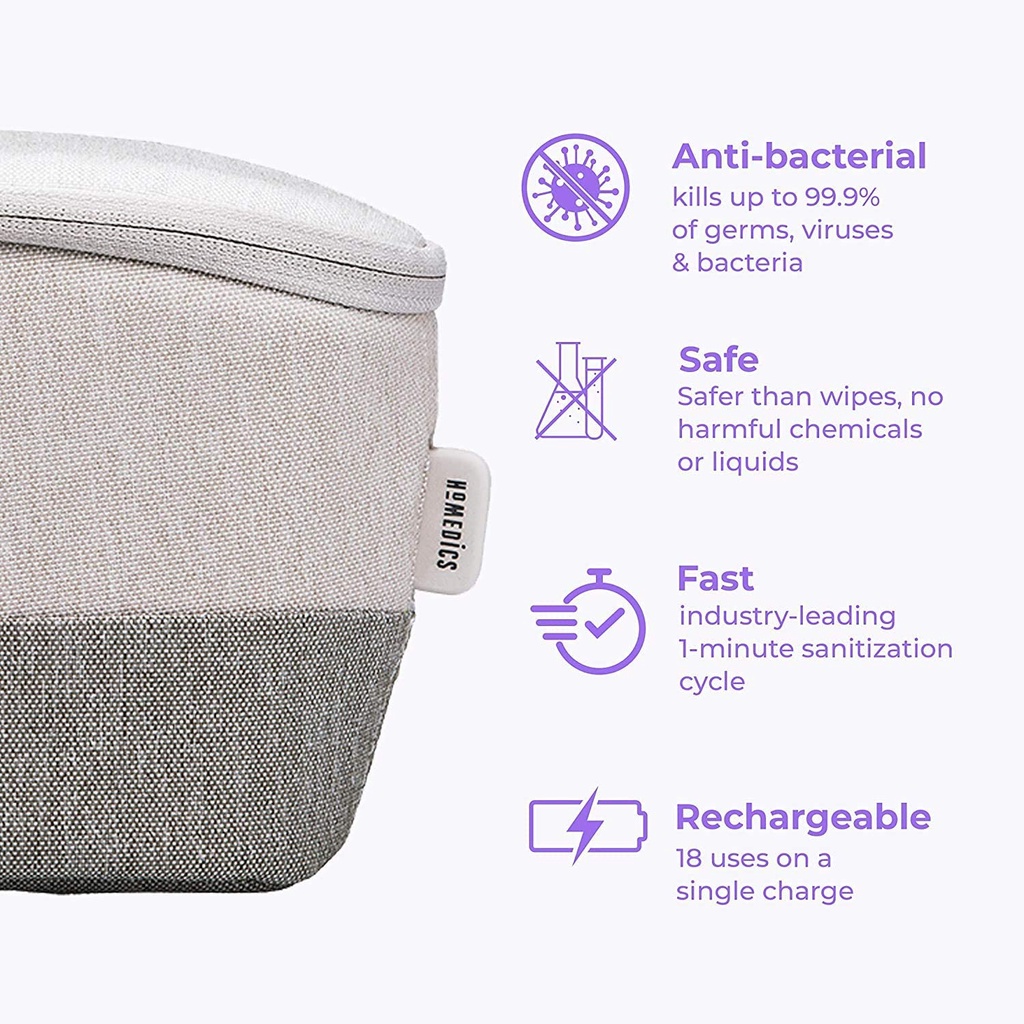 Túi khử khuẩn công nghệ tia UV dùng pin sạc Homedics SAN-B100