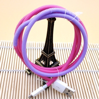Dây điện thoại màu 60cm Vỏ bảo vệ lò xo TPU cho điện thoại di động Máy tính bảng Máy tính bảng Vỏ bảo vệ cáp xoắn ốc cho điện thoại di động Bộ sạc Android Cáp tai nghe xoắn ốc