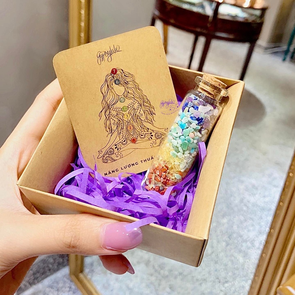 Ảnh Hủ Đá Thiên Nhiên Chakra Bảy Luân Xa May Mắn Bình An  SP003383 Gypsy.lala 3